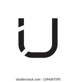 IU initial letter logo template vector icon design