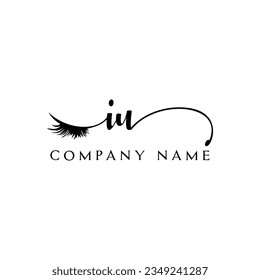 IU initial Logo lash logo eyelash vector modern