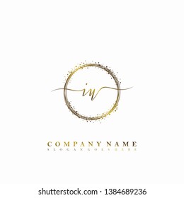 IU Initial luxury handwriting logo vector