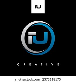 Ilustración de vectores de plantilla de diseño de logotipo inicial de la carta IU