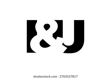 IU logo design in bold style. Black white identity symbol. Modern typography emblem. Corporate branding icon. Minimal business template.