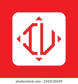 IU modern initial monogram logo design vector. It will be suitable for which company or brand name start those initial.