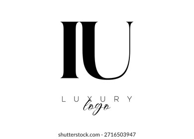 IU Serif Letter Monogram Typography Logo for Elegant Premium Branding Identity