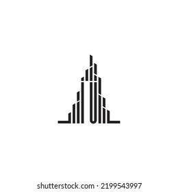 IU skyscraper initial logo concept in high quality professional design that will print well across any print media