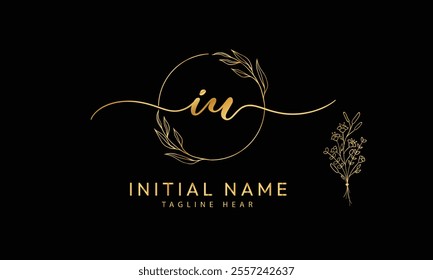 IU U I  initial signature logo template vector