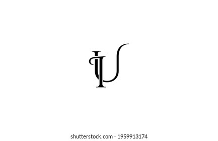 IU UI Abstract initial monogram letter alphabet logo design
