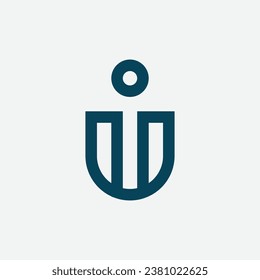 IU UI monogram letter modern logo design