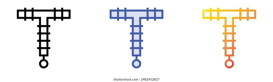 Icono de DIU. Diseño de estilo de relleno lineal, azul y degradado aislado sobre fondo blanco