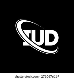 Logotipo del DIU. Carta del DIU. Diseño del logotipo de la letra del DIU. Logotipo del DIU de las iniciales vinculado con el círculo y el logotipo del monograma en mayúsculas. Tipografía DIU para tecnología, negocio y marca inmobiliaria.