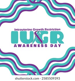 IUGR (Intrauterine Growth Restriction) Awareness Day to celebrate on March 12th. Two-color campaign ribbon with bold text on white background.