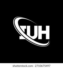 Logotipo de la UIT. Carta de la UITA. Diseño del logotipo de la letra IUH. Logotipo de IUH con el círculo y el logotipo del monograma en mayúsculas. Tipografía IUH para tecnología, negocio y marca inmobiliaria.