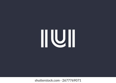 IUI Creative Unique Modern Letter Logo Design. Elegantes Monogramm-Logo-Design mit dekorativen Elementen und Typografie