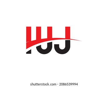 IUJ Carta Ilustración del vector de diseño del logotipo inicial