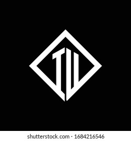 IUlogo monogram with square rotate style design template