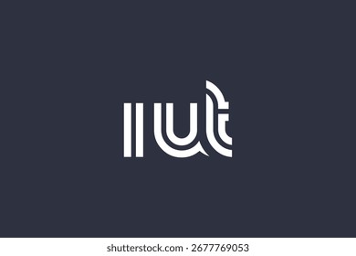 IUT Creative Diseño de Logo de Letra Moderna Única. Diseño elegante del logotipo del monograma con los Elementos decorativos y la tipografía