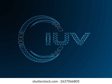 IUV low poly letter logo vector design. IUV lower poly logo design. Low poly logo.
