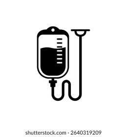 IV Bag with Drip Tube Medical Infusion Therapy Icon