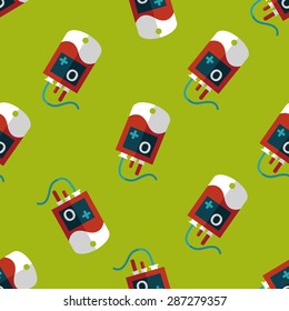 IV bag flat icon, eps10 seamless pattern background
