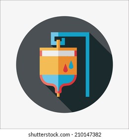 IV bag flat icon with long shadow