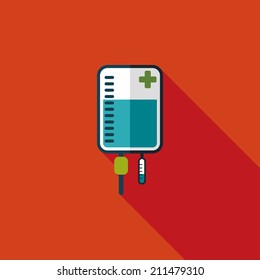 IV bag flat icon with long shadow