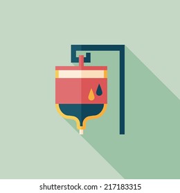 IV bag flat icon with long shadow
