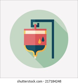 IV bag flat icon with long shadow