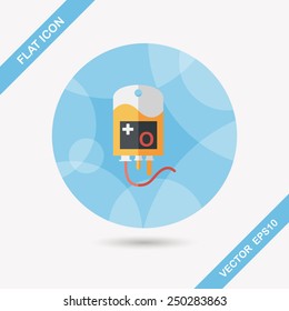 IV bag flat icon with long shadow, eps10
