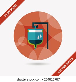 IV bag flat icon with long shadow