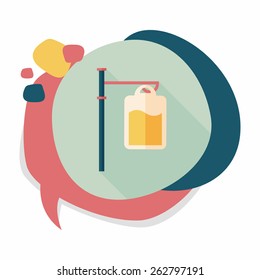 IV bag flat icon with long shadow,eps10