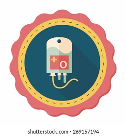 IV bag flat icon with long shadow, eps10