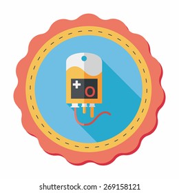 IV bag flat icon with long shadow, eps10