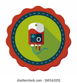 IV bag flat icon with long shadow, eps10