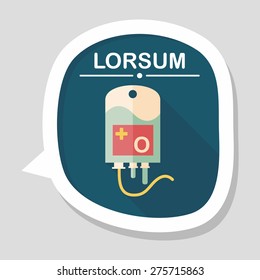 IV bag flat icon with long shadow, eps10