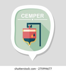 IV bag flat icon with long shadow