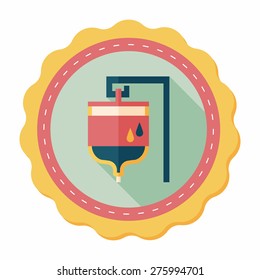IV bag flat icon with long shadow