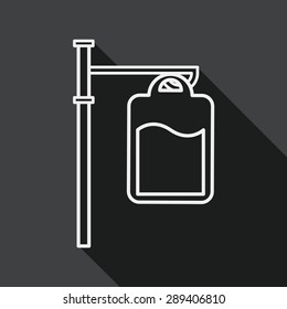 IV bag flat icon with long shadow, line icon