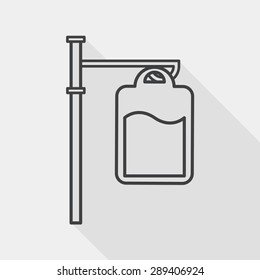 IV bag flat icon with long shadow, line icon