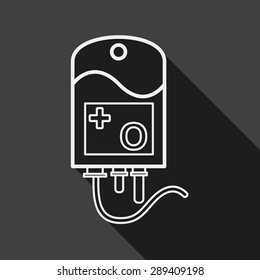 IV bag flat icon with long shadow, eps10, line icon