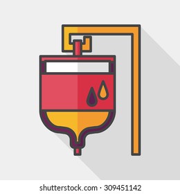 IV bag flat icon with long shadow