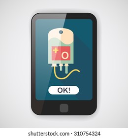 IV bag flat icon with long shadow, eps10