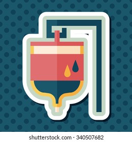 IV bag flat icon with long shadow
