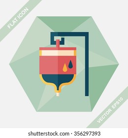 IV bag flat icon with long shadow