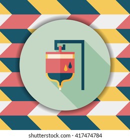 IV bag flat icon with long shadow