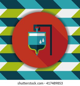 IV bag flat icon with long shadow
