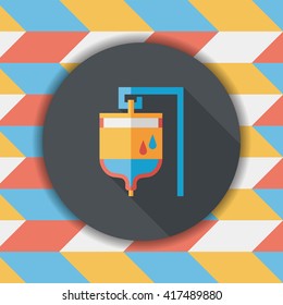 IV bag flat icon with long shadow