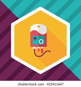 IV bag flat icon with long shadow, eps10