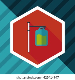 IV bag flat icon with long shadow,eps10