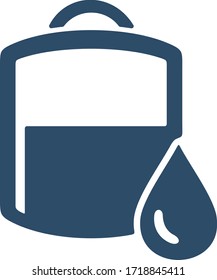 Icono de bolsa IV en estilo plano. Signo de bolsa de sangre. Símbolo de transfusión sanguínea.