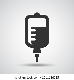 IV bag icon on gray background