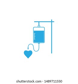 IV bag icon. Vector illustration, flat design.
